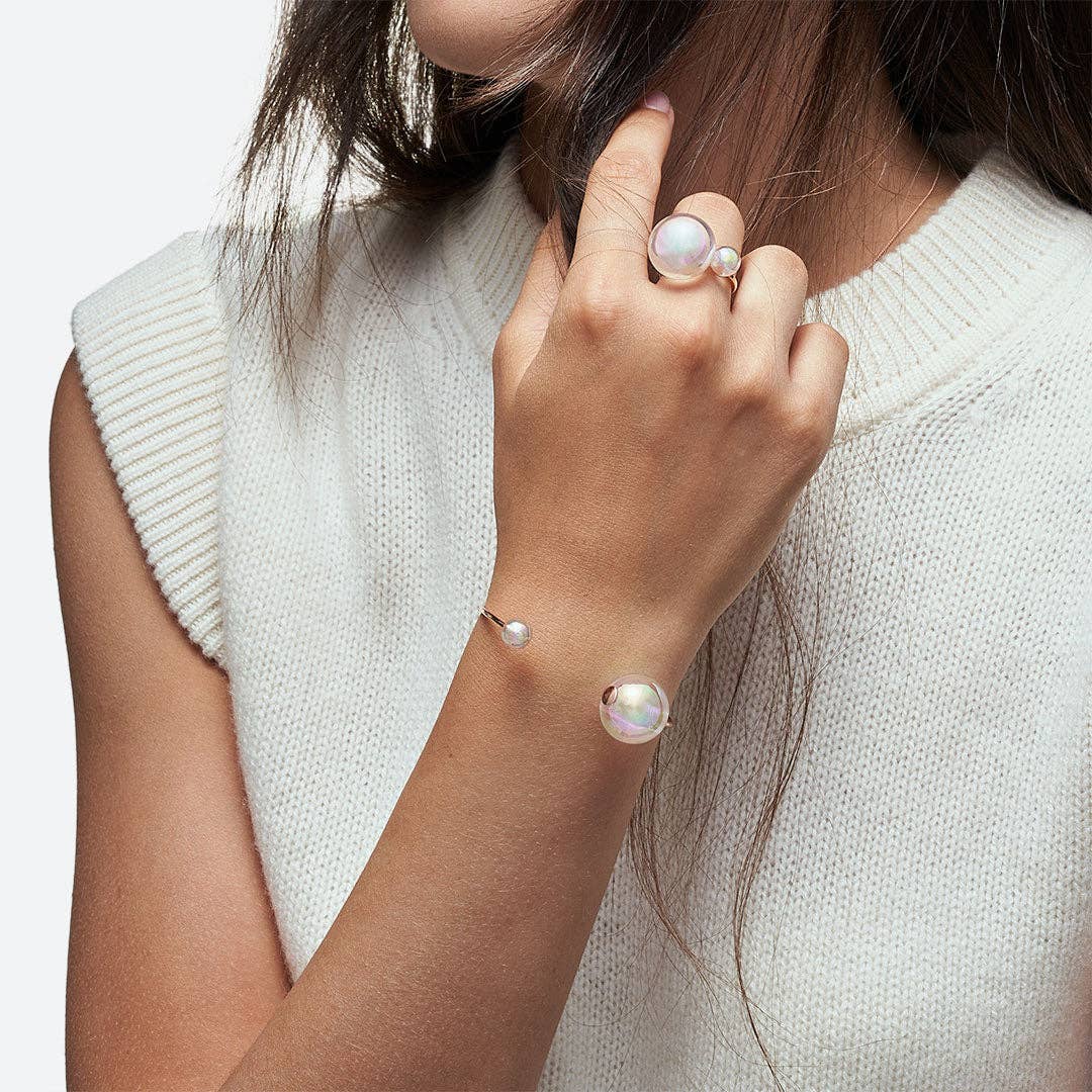 JONC 2 BULLES (PERLES MOYENNES) - La Môme Bijou