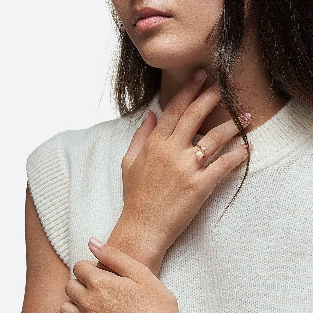 BAGUE 2 PERLES "TWIST" (MINI) - La Môme Bijou