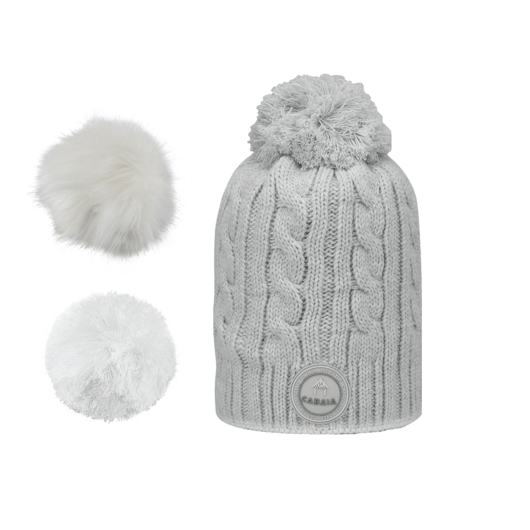 Bonnet Creamy Gin + 3 Pompons - Cabaïa