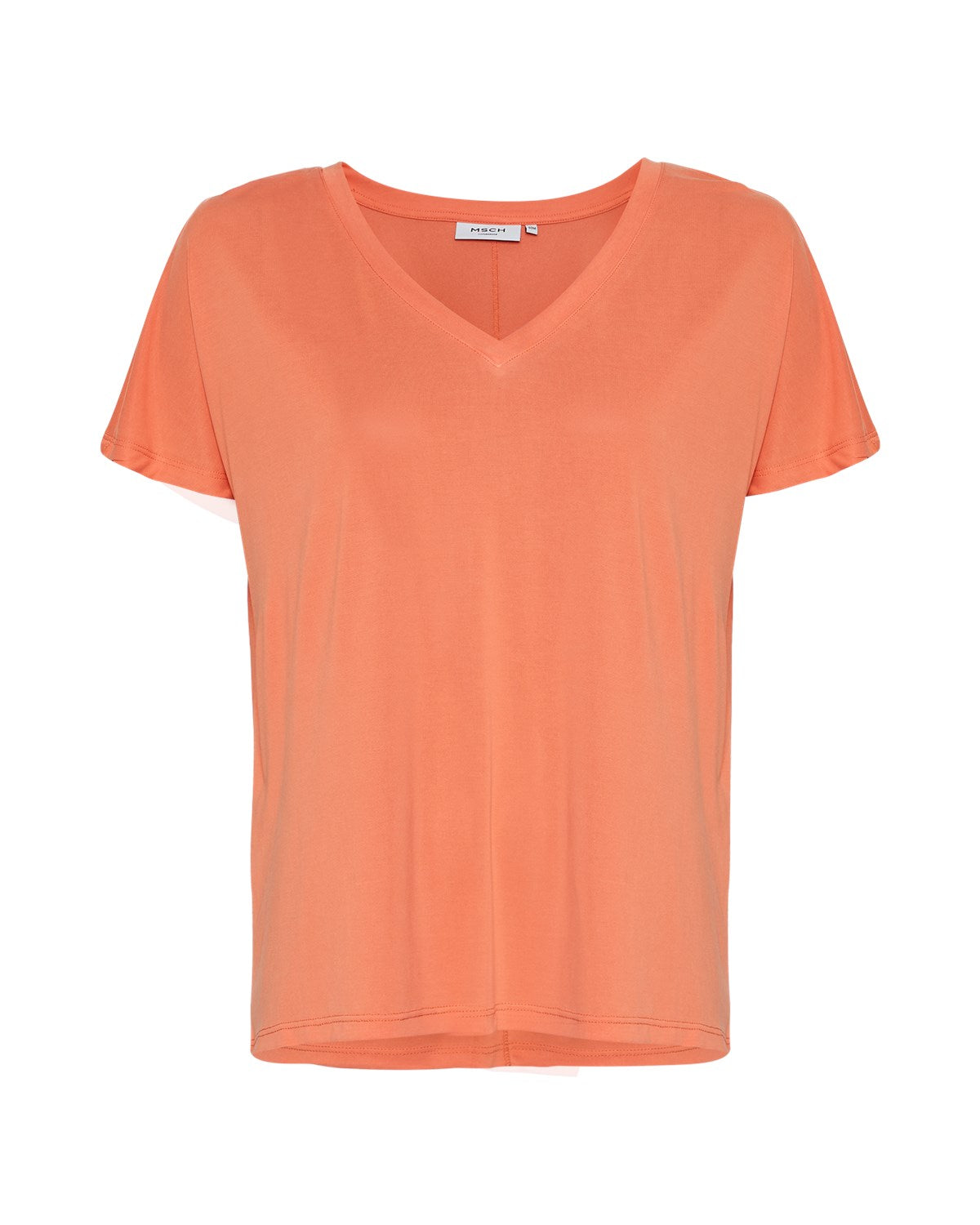 T-Shirt en modal Fenya Col V - MSCH Moss Copenhagen