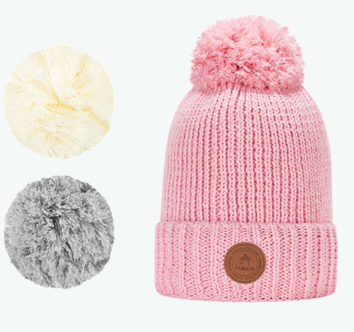 Bonnet Amaretto + 3 Pompons Rose ou Noir - Cabaïa