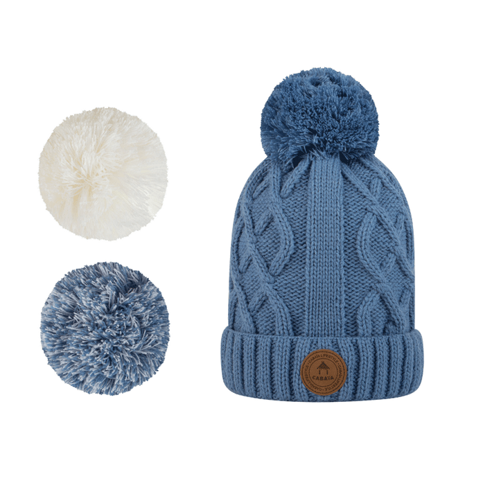 Bonnet Appletini bleu + 3 Pompons - Cabaïa – Le Vestiaire des