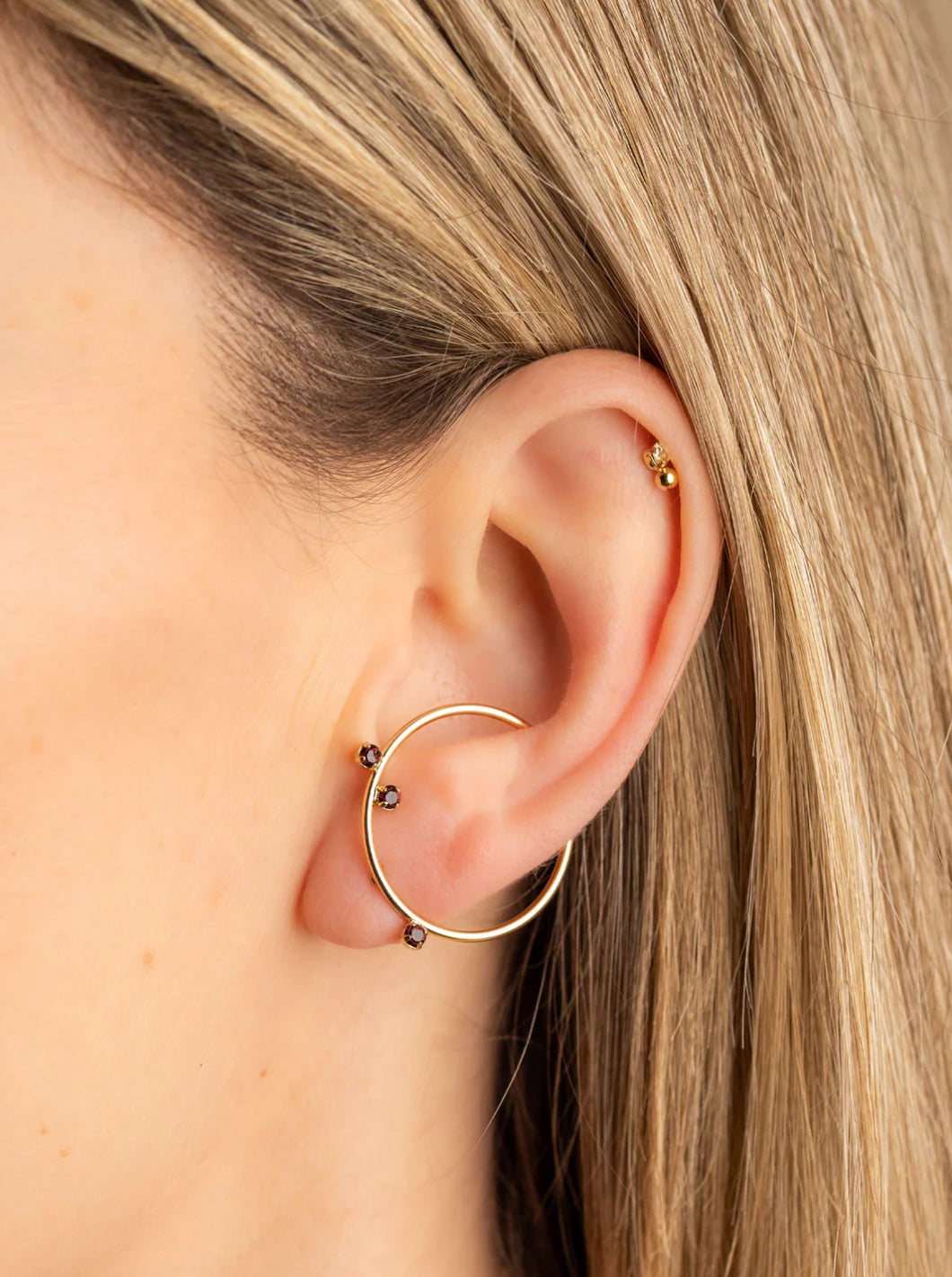 Mono boucle d'oreille MARCEAU bordeaux - April Please