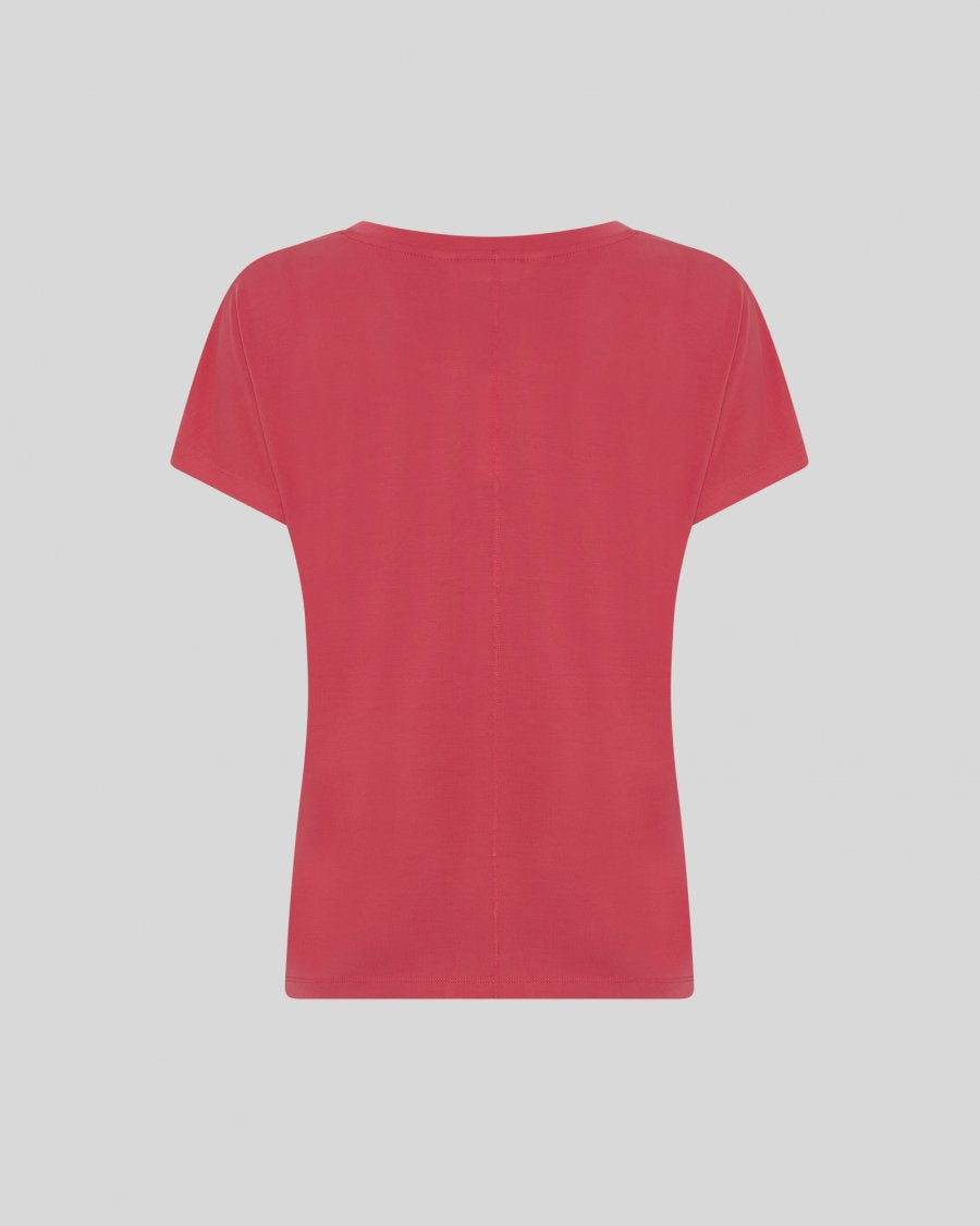 T-Shirt en modal Fenya Col V - MSCH Moss Copenhagen
