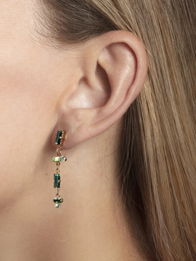 Paire de boucles d’oreille Lazare Émeraude - April Please